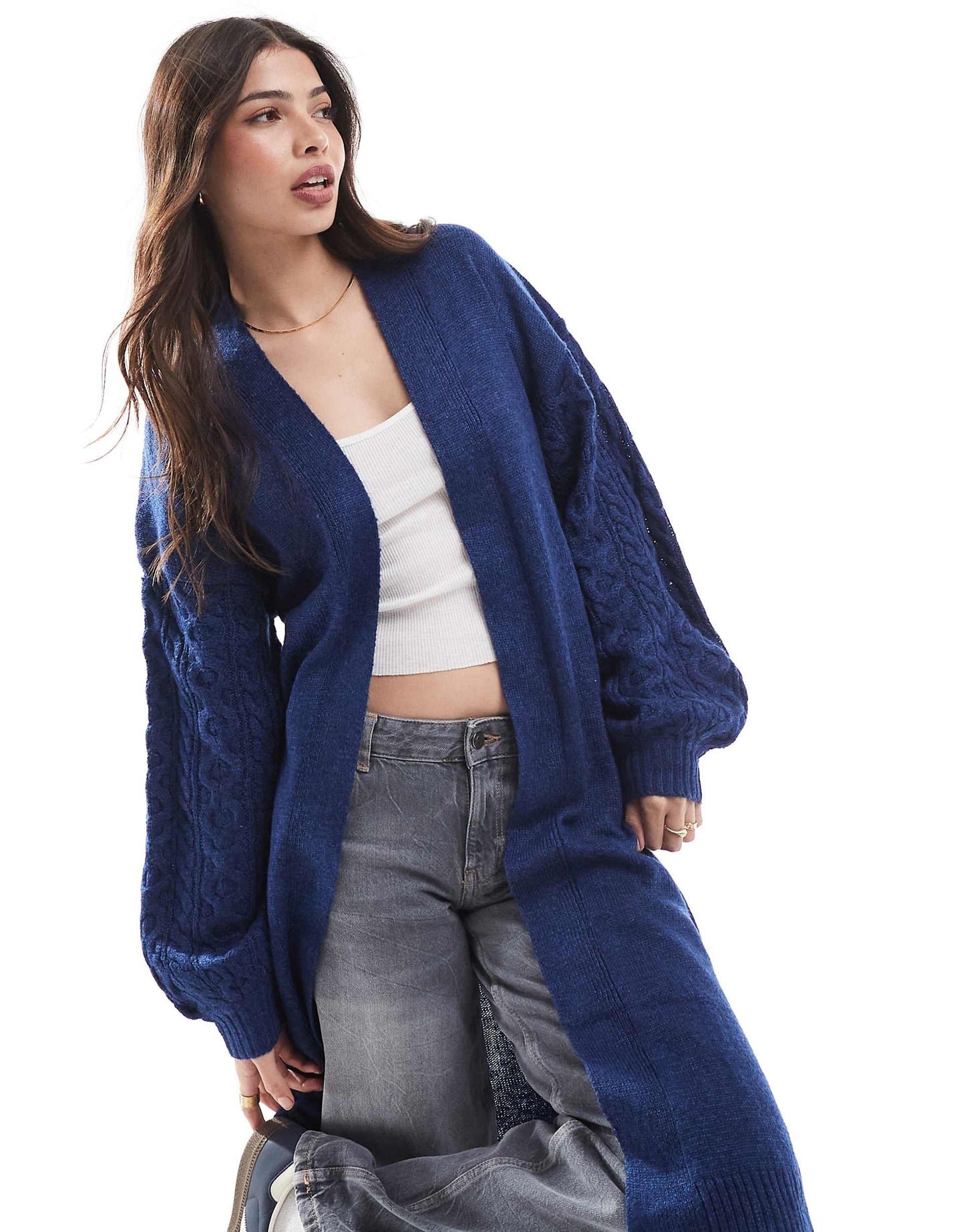Cable Knit Longline Cardigan