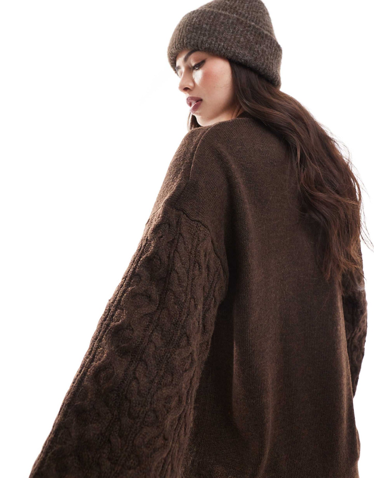 Cable Knit Longline Cardigan