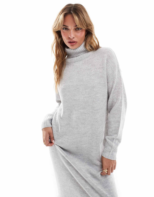 Roll Neck Oversized Maxi Jumper Dress