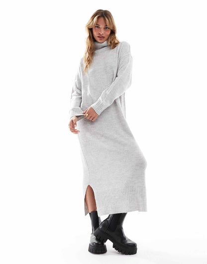 Roll Neck Oversized Maxi Jumper Dress