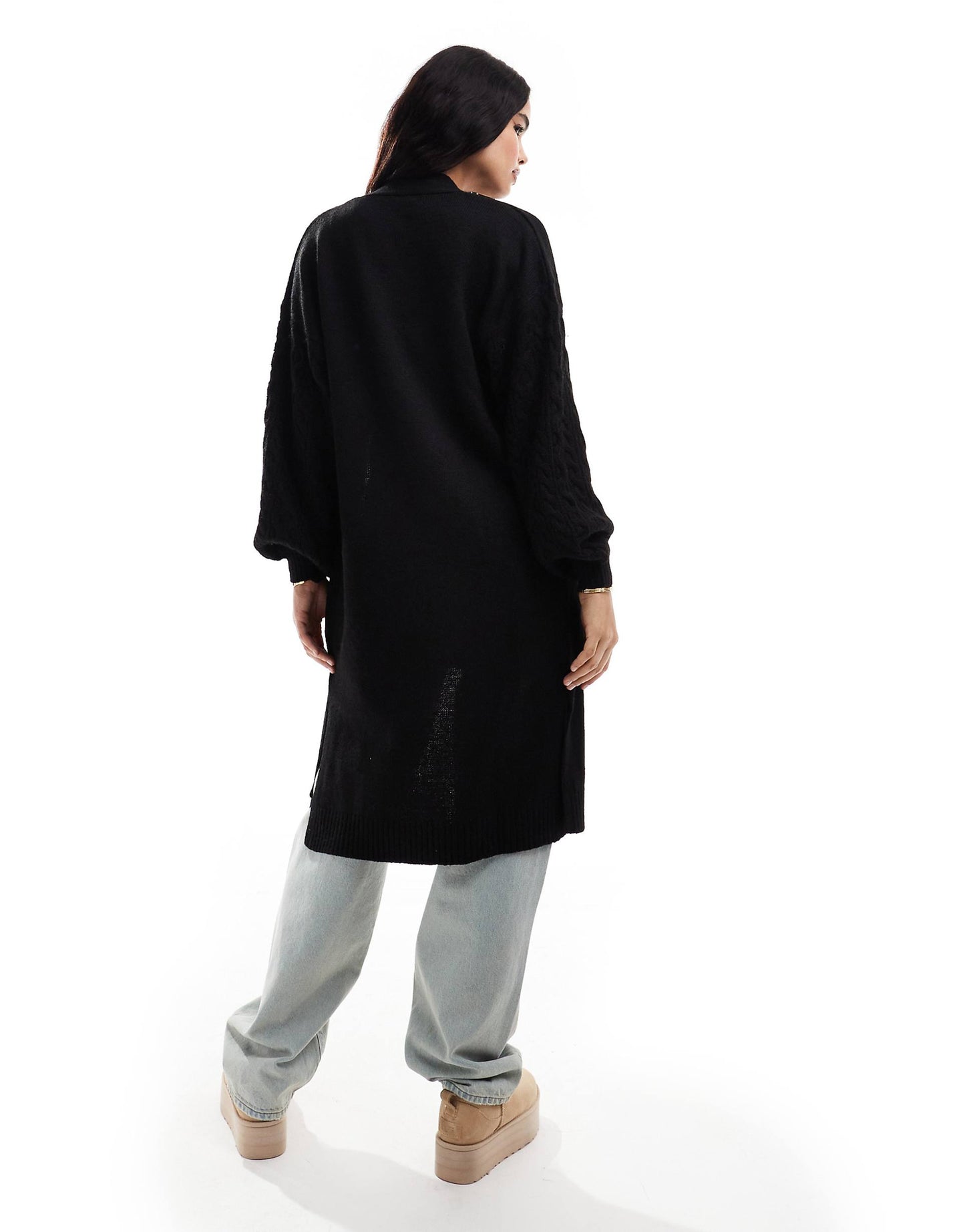 Cable Knit Longline Cardigan