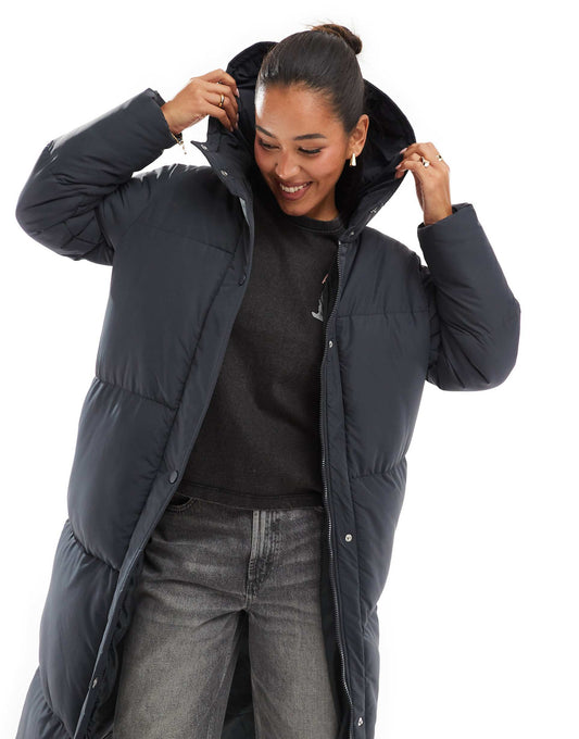Maxi Puffer Coat With Hood