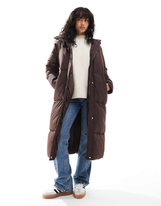 Maxi Puffer Coat With Hood