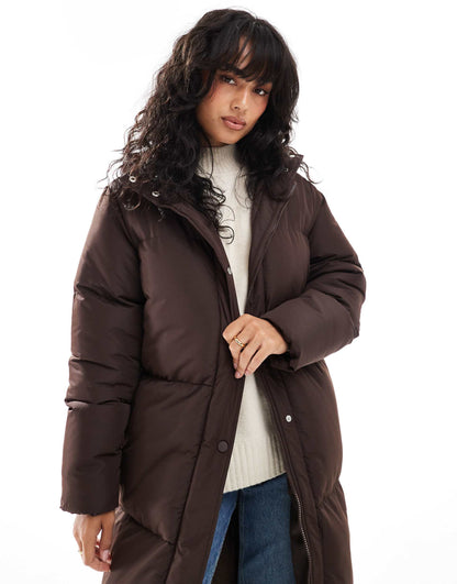 Maxi Puffer Coat With Hood
