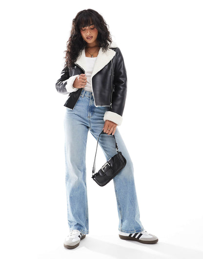 Aviator Jacket With Borg Contrast Collar