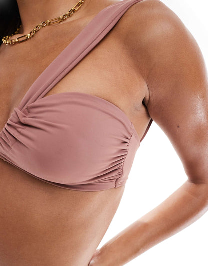 Asym Ruched Bikini Top