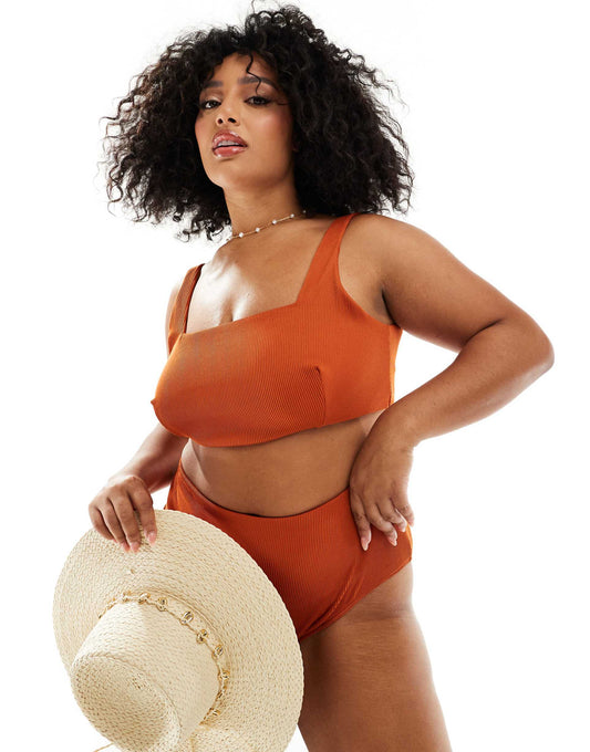 Curve Emily Rib Crop Bikini Top