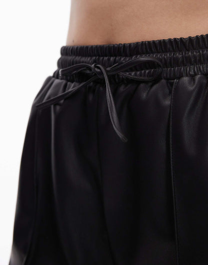 Petite Faux Leather Jogger