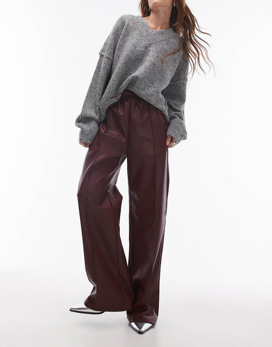 Faux Leather Jogger