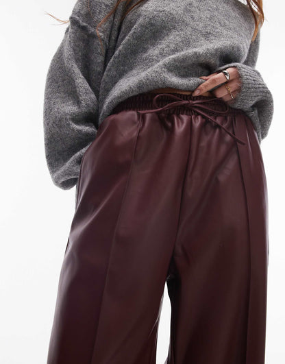 Faux Leather Jogger