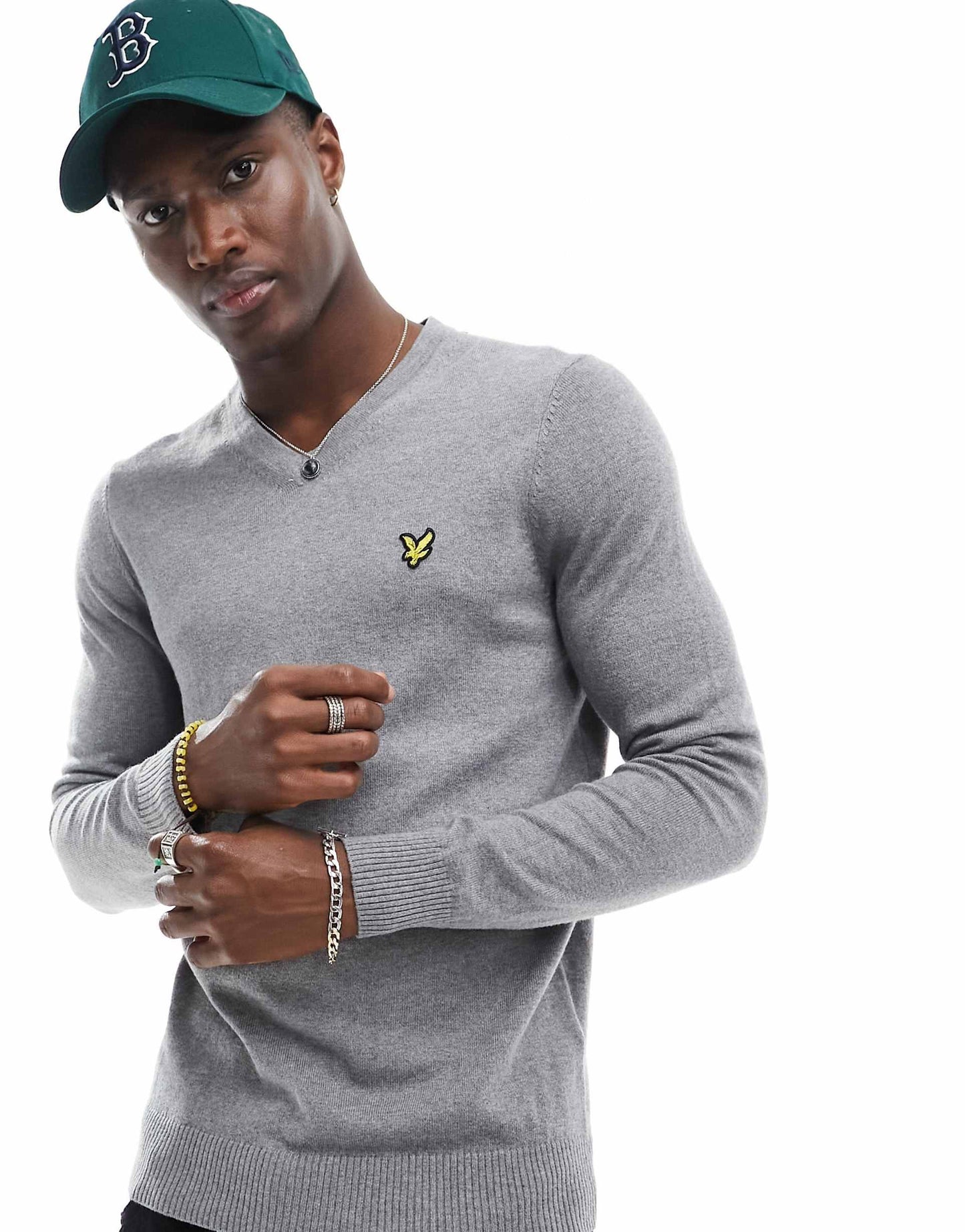 Cotton Merino V Neck Jumper