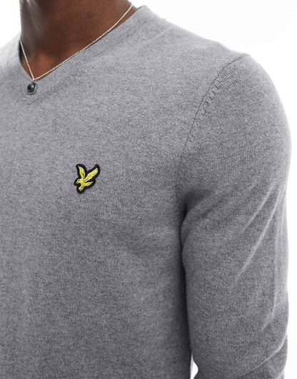 Cotton Merino V Neck Jumper