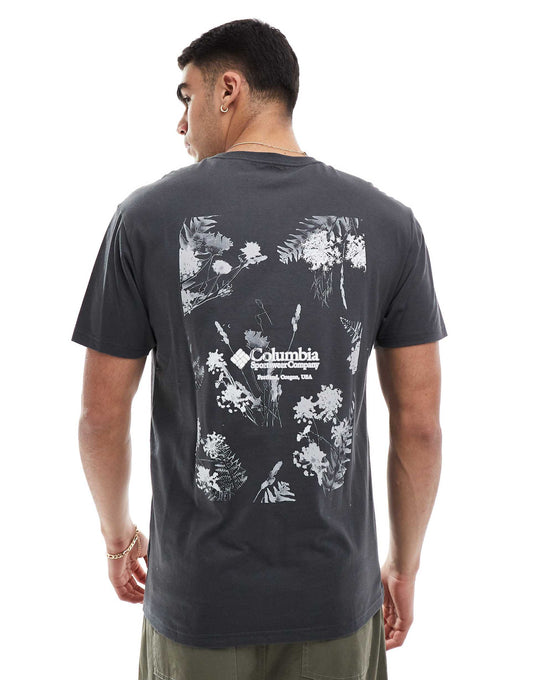 Navy Heights Back Print Floral Print T-Shirt