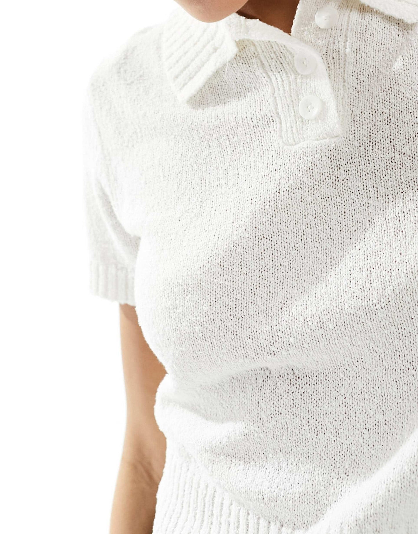 Rustic Knit Polo Top