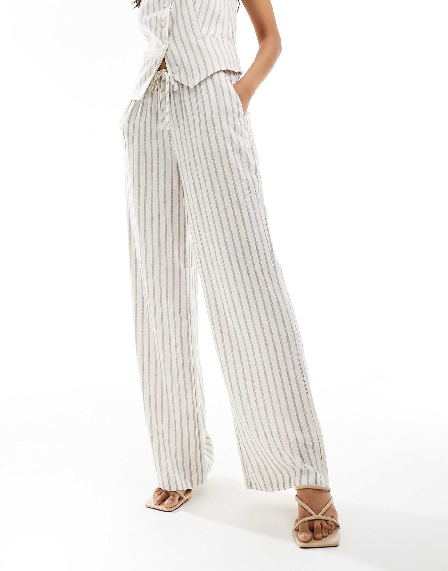 Linen Look Pull On Trouser