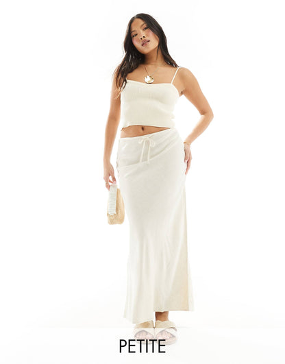 Petite Linen Look Maxi Slip Skirt