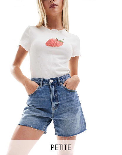 Petite Denim Dad Short