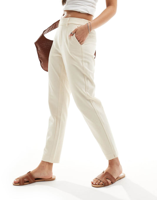 Cropped Tailored Slim Trousers