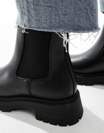 Wide Fit Adjust Chunky Chelsea Boots