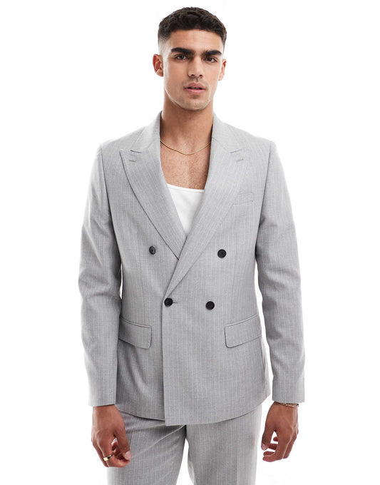 Crepe Stripe Suit Jacket