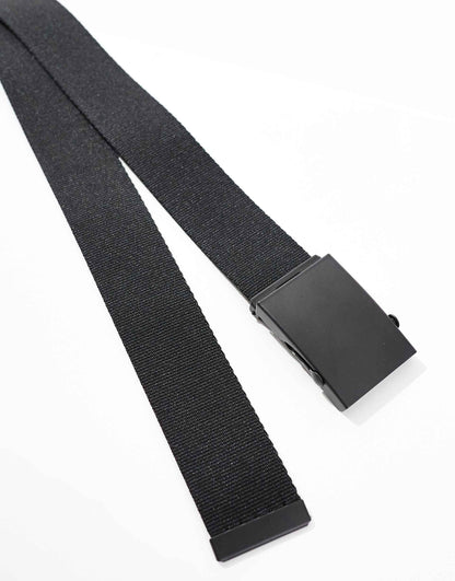 Webbing Belt With Matte Black Buckle