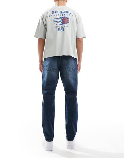 Yoke Tapered Fit Jeans