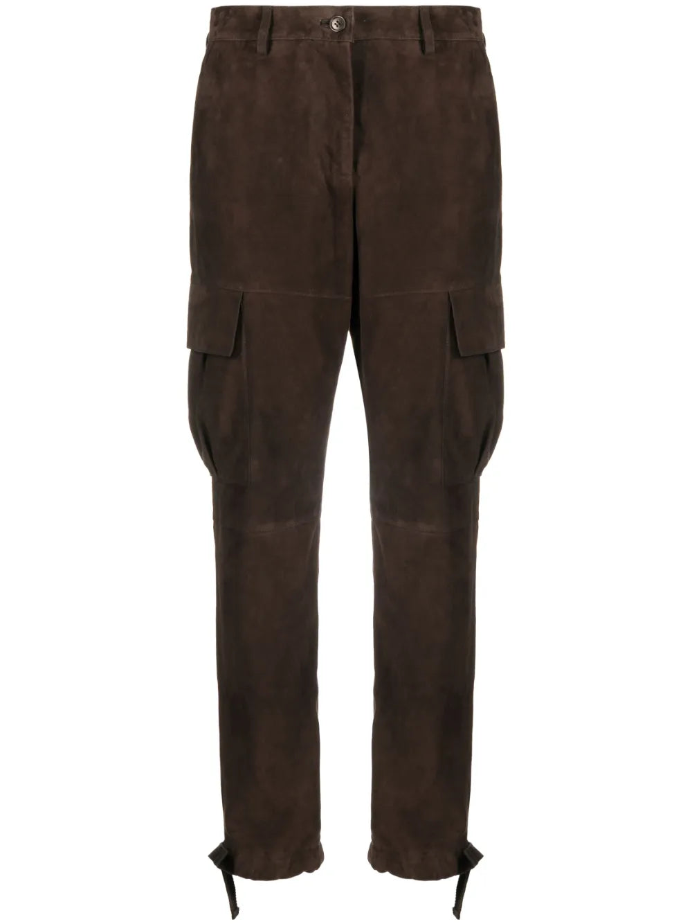 Straight-Leg Suede Trousers