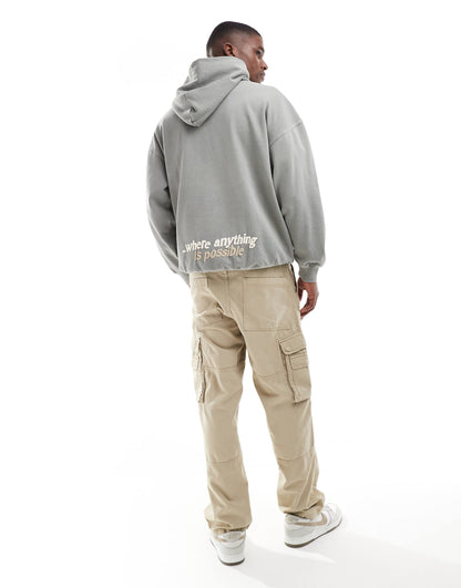 Relaxed Fit Hoodie With Ny Print