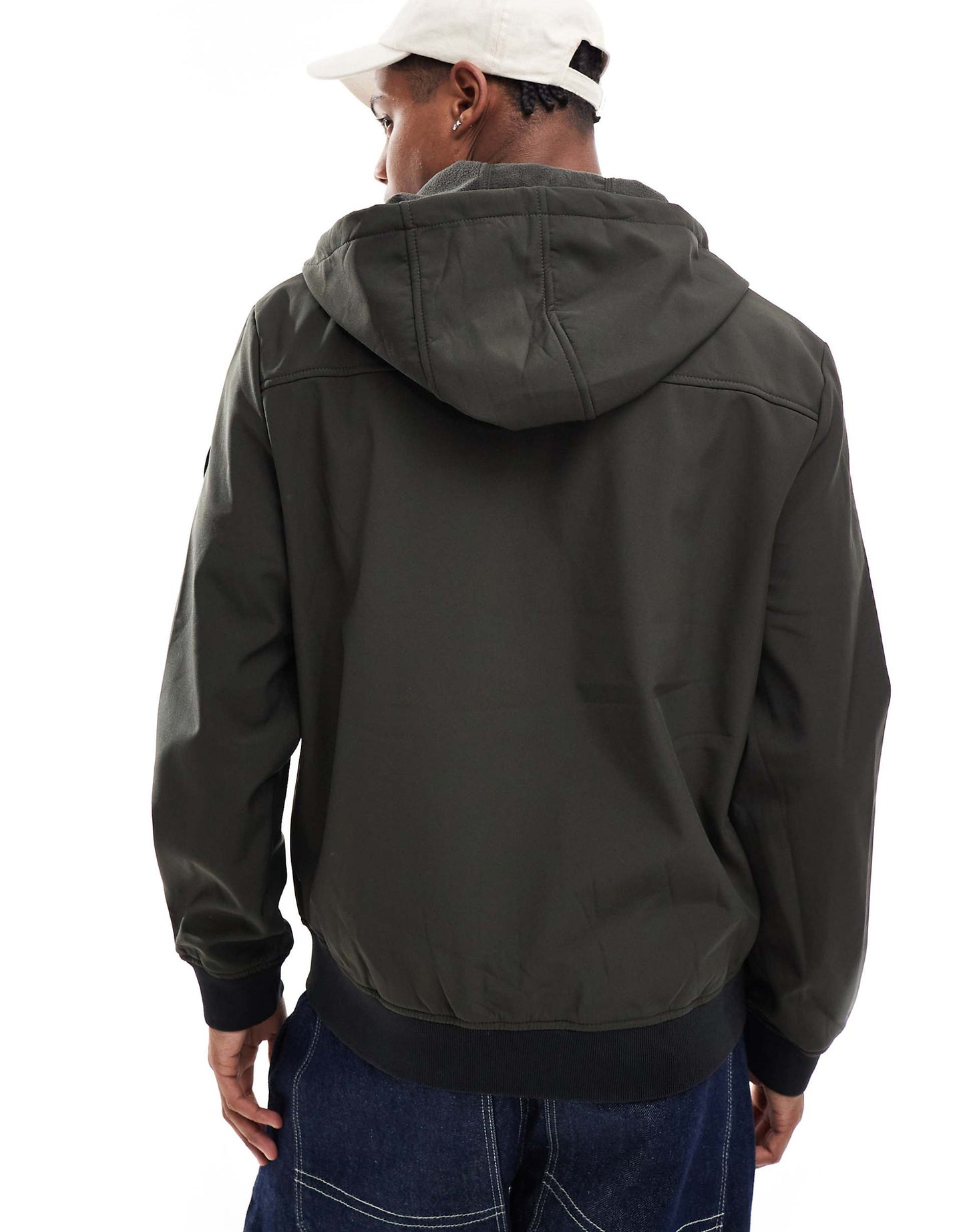 Zip Through Softshell Bomber With Hood