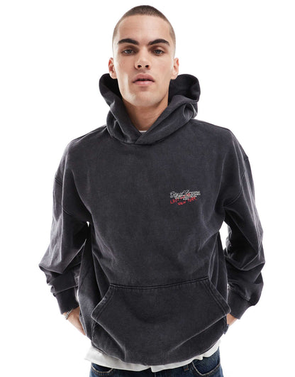 Relaxed Fit Hoodie With Ny Print