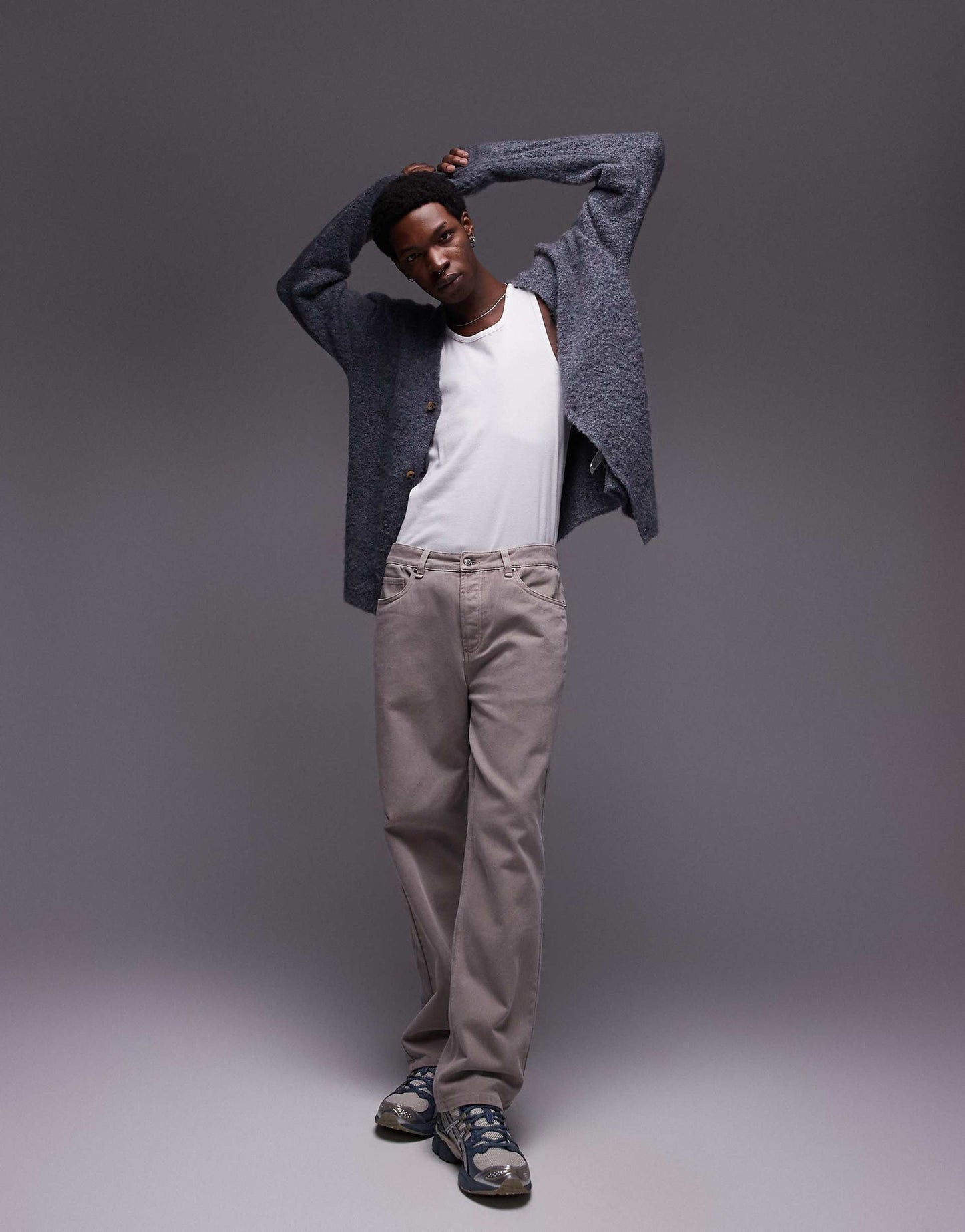 Relaxed Brushed Boucle Cardigan