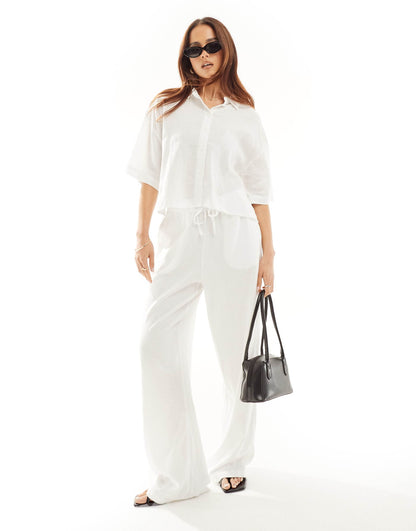 Linen Boxy Short Sleeved Shirt Co-Ord