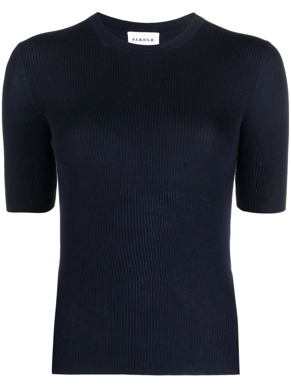 Ribbed-Knit Wool T-Shirt