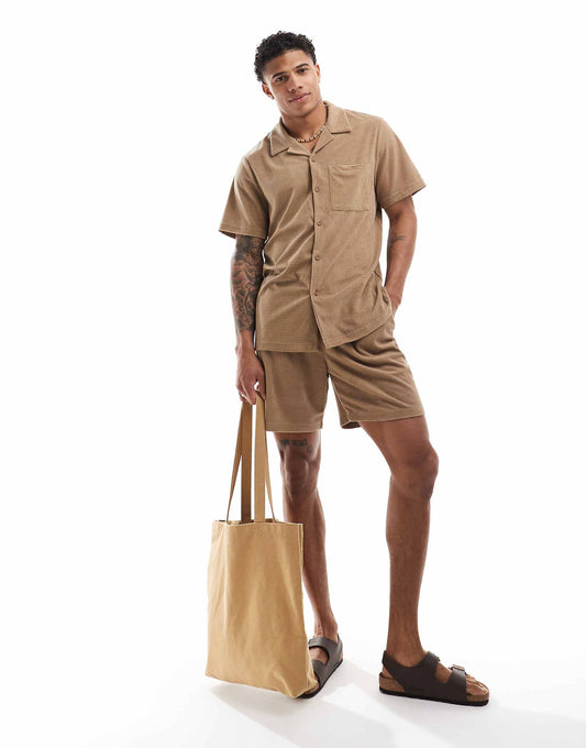 Waffle Towelling Beach Shirt Co-Ord