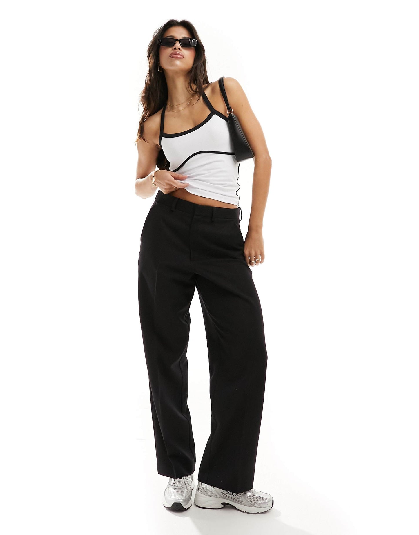 Contrast Seam Halter Top
