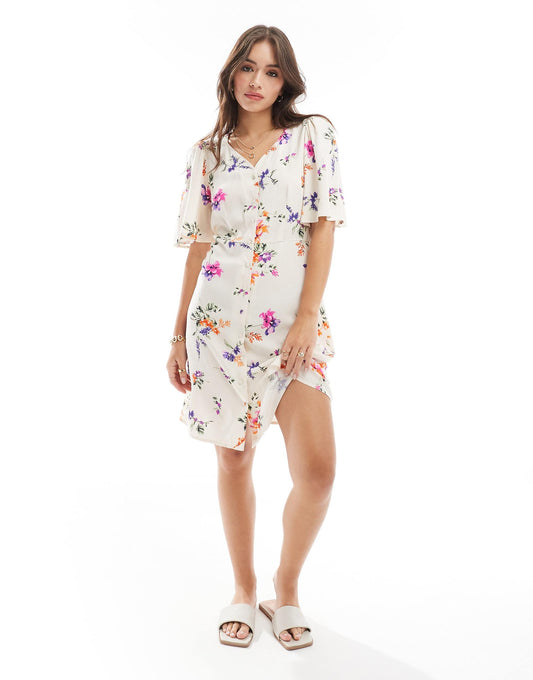 Flutter Sleeve Shirt Mini Dress