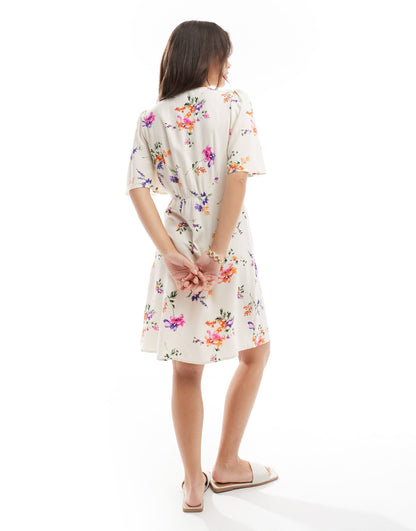 Flutter Sleeve Shirt Mini Dress