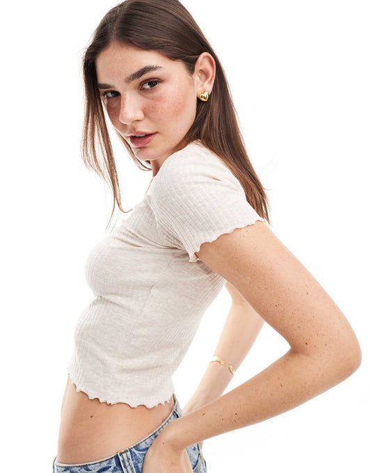 Cropped Lettuce Edge T-Shirt