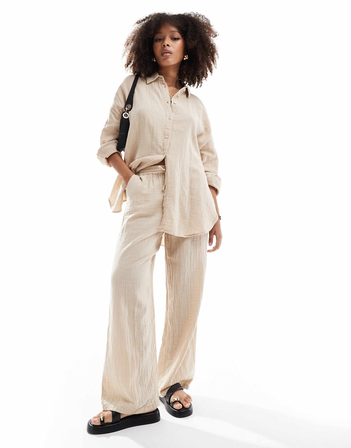 Cheesecloth Wide Leg Trouser Co-Ord
