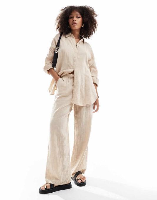 Cheesecloth Wide Leg Trouser Co-Ord
