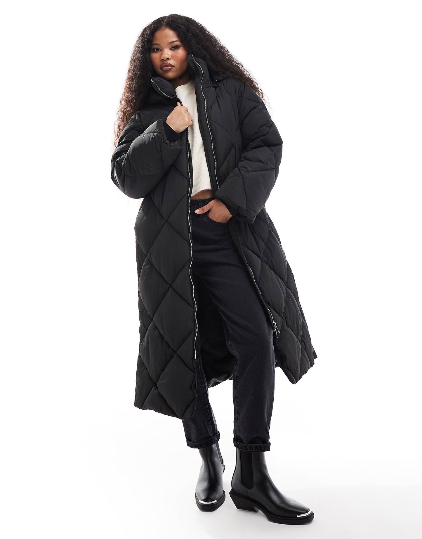 Petite Quilted Hooded Maxi Puffer Coat