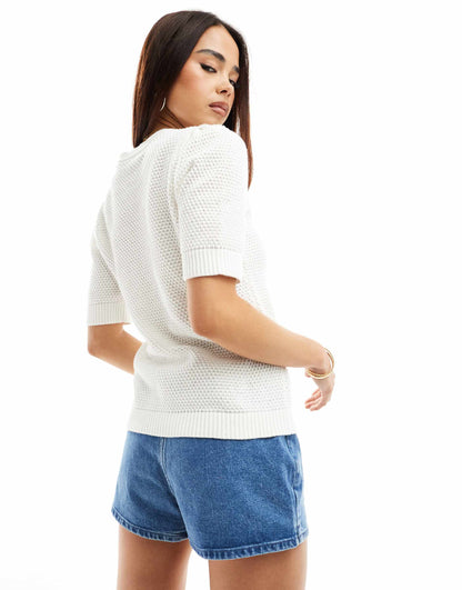 Textured Cotton Knit Top