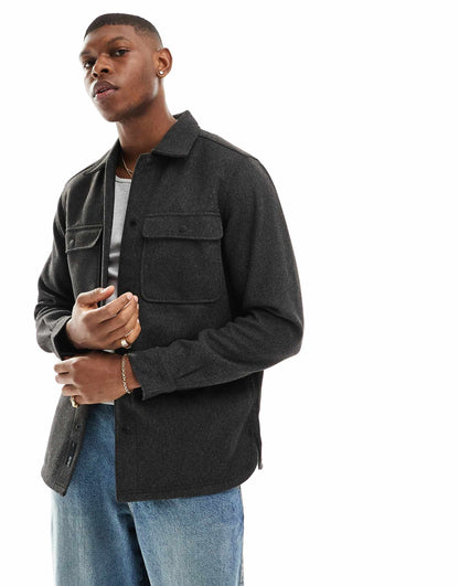 Wool Look Overshirt
