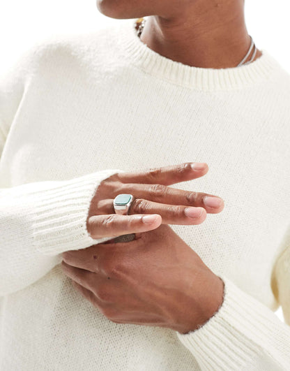 Crew Neck Textured Drop Shoulder Jumper