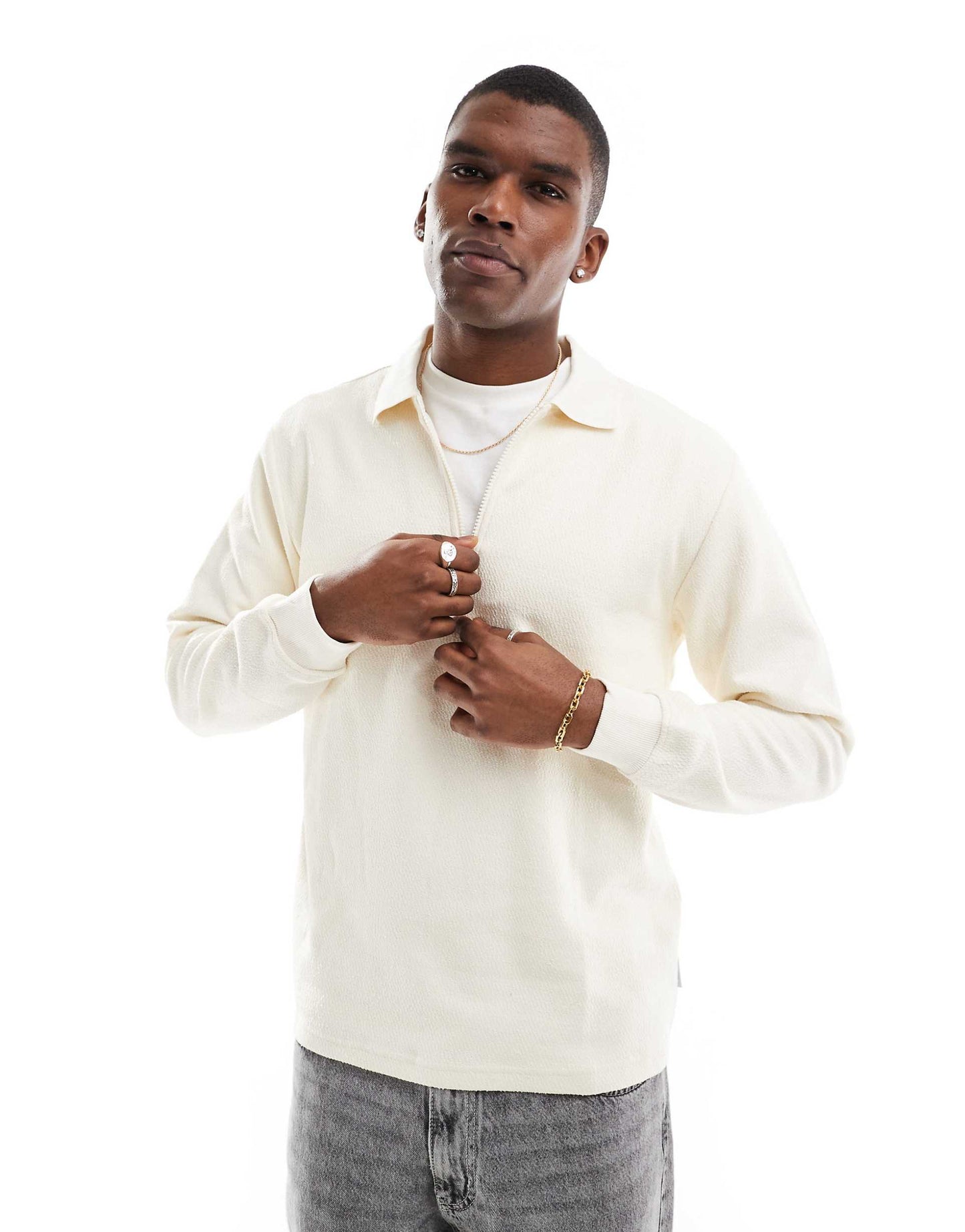 Long Sleeve 1/4 Zip Polo Top