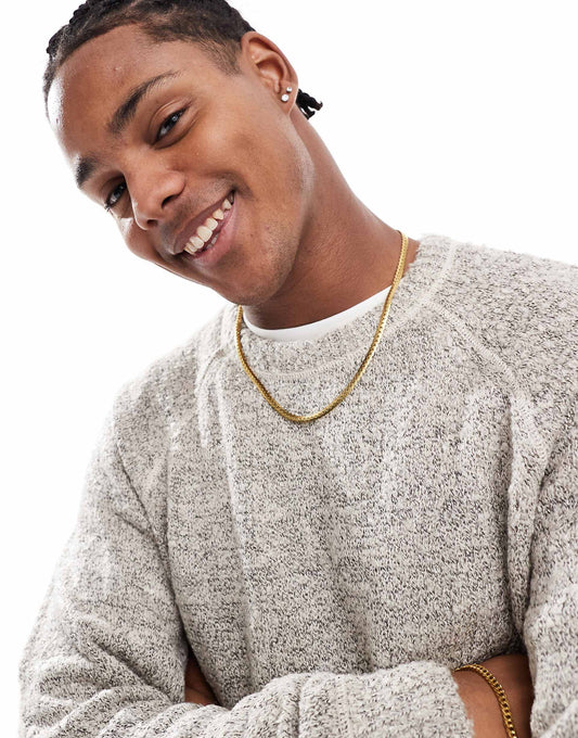 Textured Crew Neck Knit