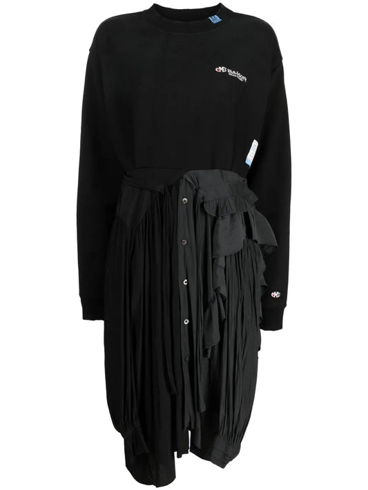 Logo-Embroidered Combined Shirtdress
