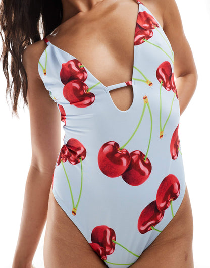 Cleo Cut-Out Plunge Swimsuit