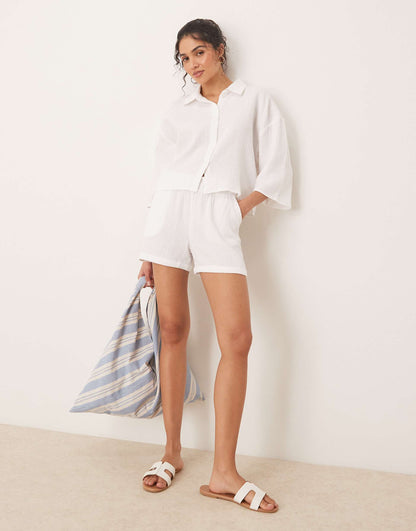 Cropped Cheesecloth Shirt Co-Ord