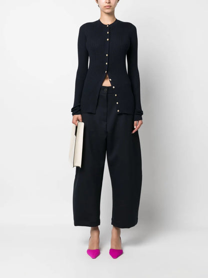 High-Waisted Wide-Leg Trousers